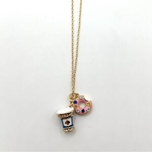KS812-Kate Spade donut and drink necklace